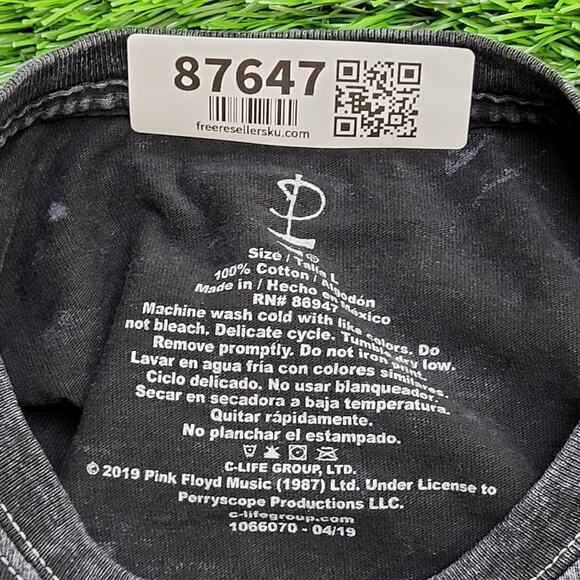 1973 Pink-Floyd Crop-Top Shirt Womens Large 21x21 Charcoal Wash - Picture 4 of 11